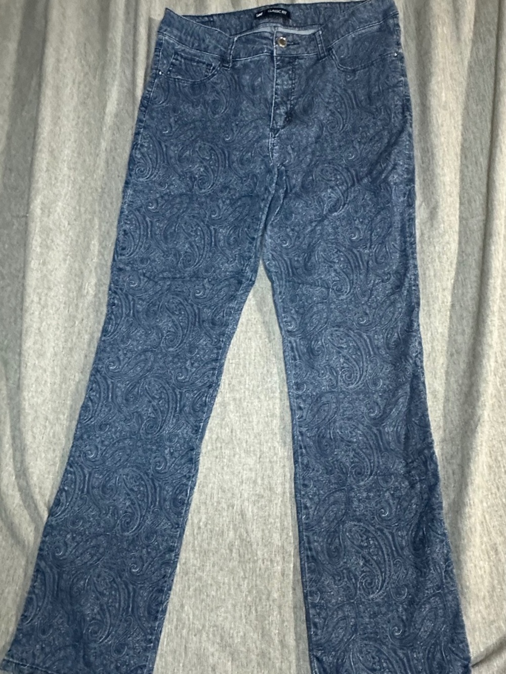 Lee Classic Fit Paisley Pattern Straight Leg Jeans Blue - Size 12